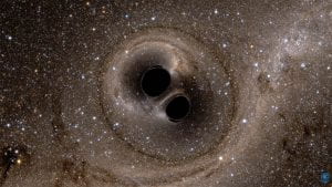 Two black holes merging